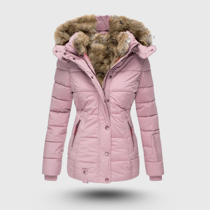 Hanne™ - Vinterjacka med Fluffig Krage och Slim Fit