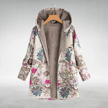 Fleural™ - Stilren Blommig Fleecejacka
