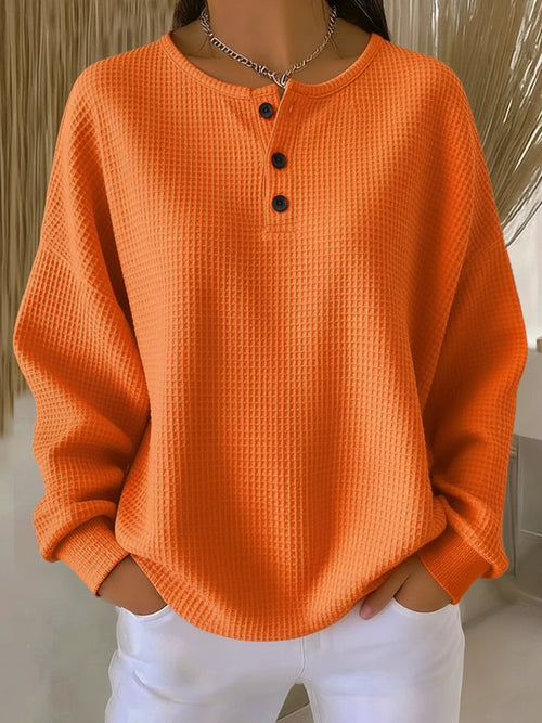Annelie™ | Stilren Henley-blus med mjuk känsla